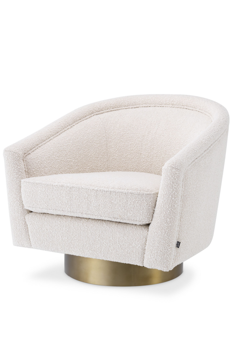 Fauteuil pivotant velours blanc | Eichholtz Catene | Meubleluxe.fr