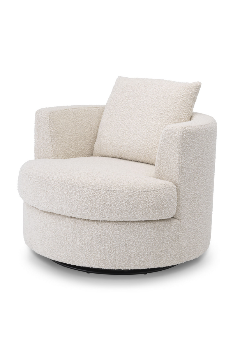 Fauteuil pivotant blanc crème | Eichholtz Felix | Meubleluxe.fr