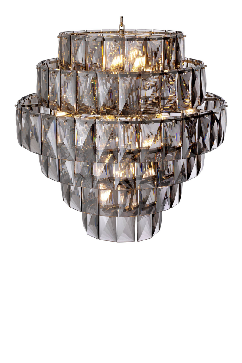 Lustre en cristal fumé gris -L- | Eichholtz Amazone | Meubleluxe.fr