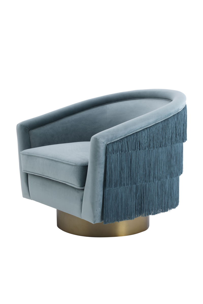 Fauteuil pivotant velours bleu | Eichholtz Le Vante | Meubleluxe.fr