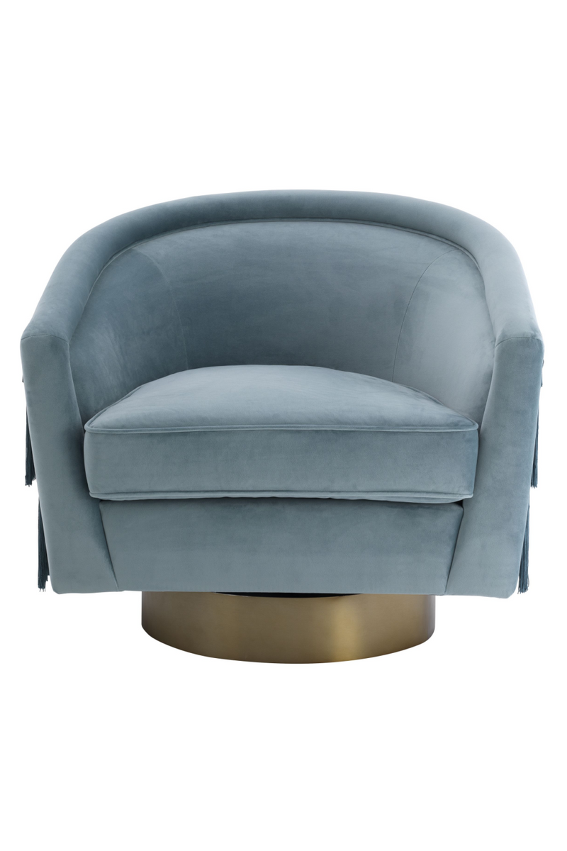 Fauteuil pivotant velours bleu | Eichholtz Le Vante | Meubleluxe.fr