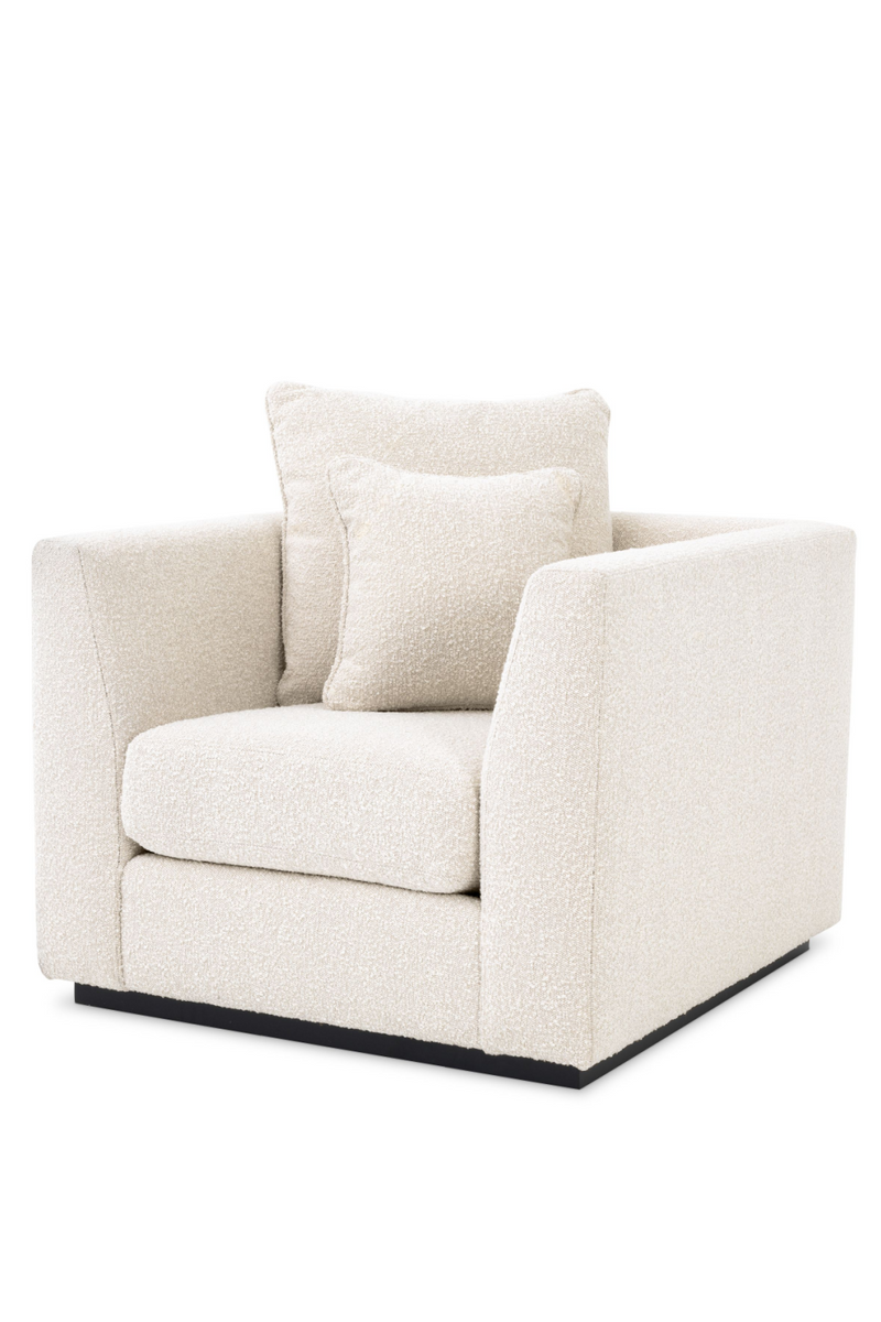 Fauteuil en tissu blanc crème | Eichholtz Taylor | Meubleluxe.fr