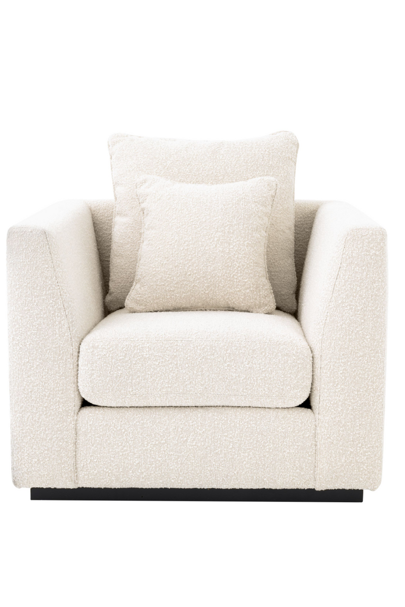 Fauteuil en tissu blanc crème | Eichholtz Taylor | Meubleluxe.fr