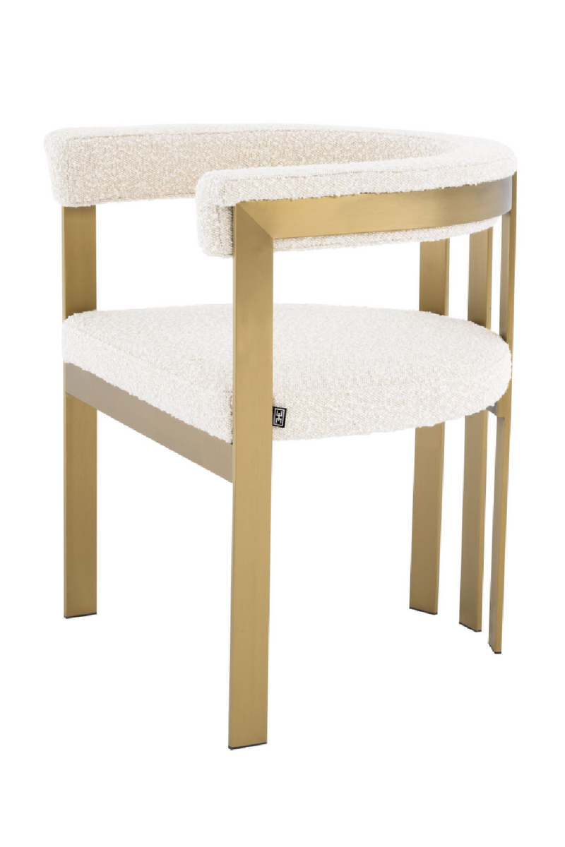 Chaise doré en velours blanc | Eichholtz Clubhouse | Meubleluxe.fr