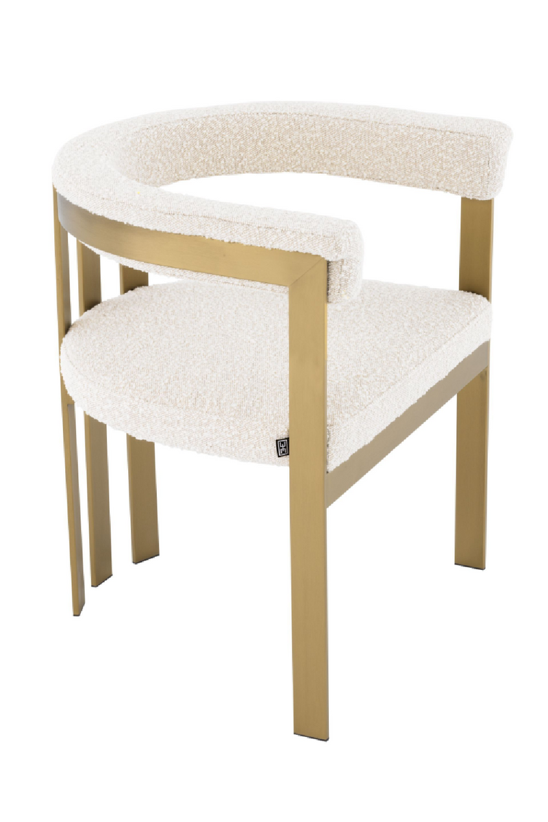 Chaise doré en velours blanc | Eichholtz Clubhouse | Meubleluxe.fr