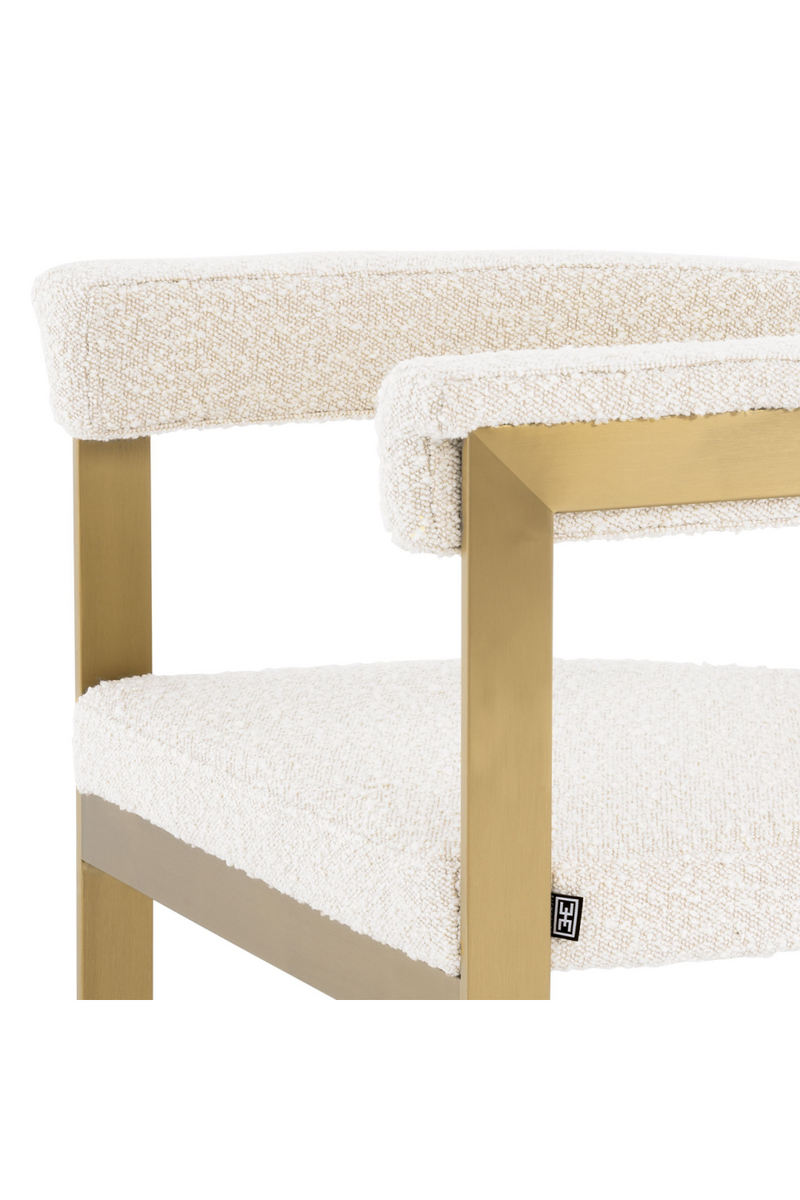 Chaise doré en velours blanc | Eichholtz Clubhouse | Meubleluxe.fr