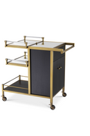 Chariot de bar en laiton brossé | Eichholtz Eiffel | Meubleluxe.fr