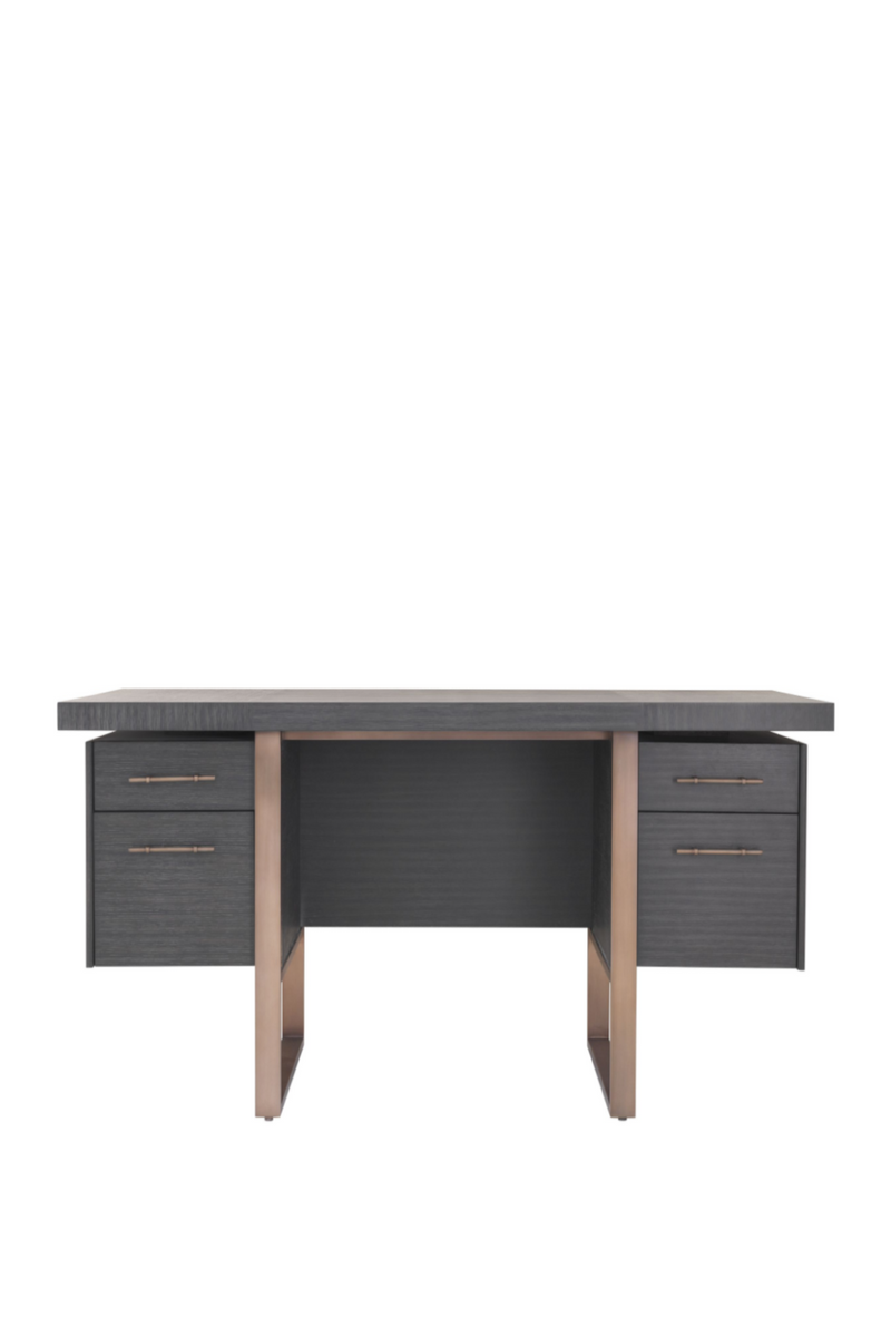 Bureau gris en chêne et en bronze | Eichholtz Canova | Meubleluxe.fr