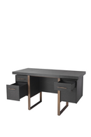 Bureau gris en chêne et en bronze | Eichholtz Canova | Meubleluxe.fr