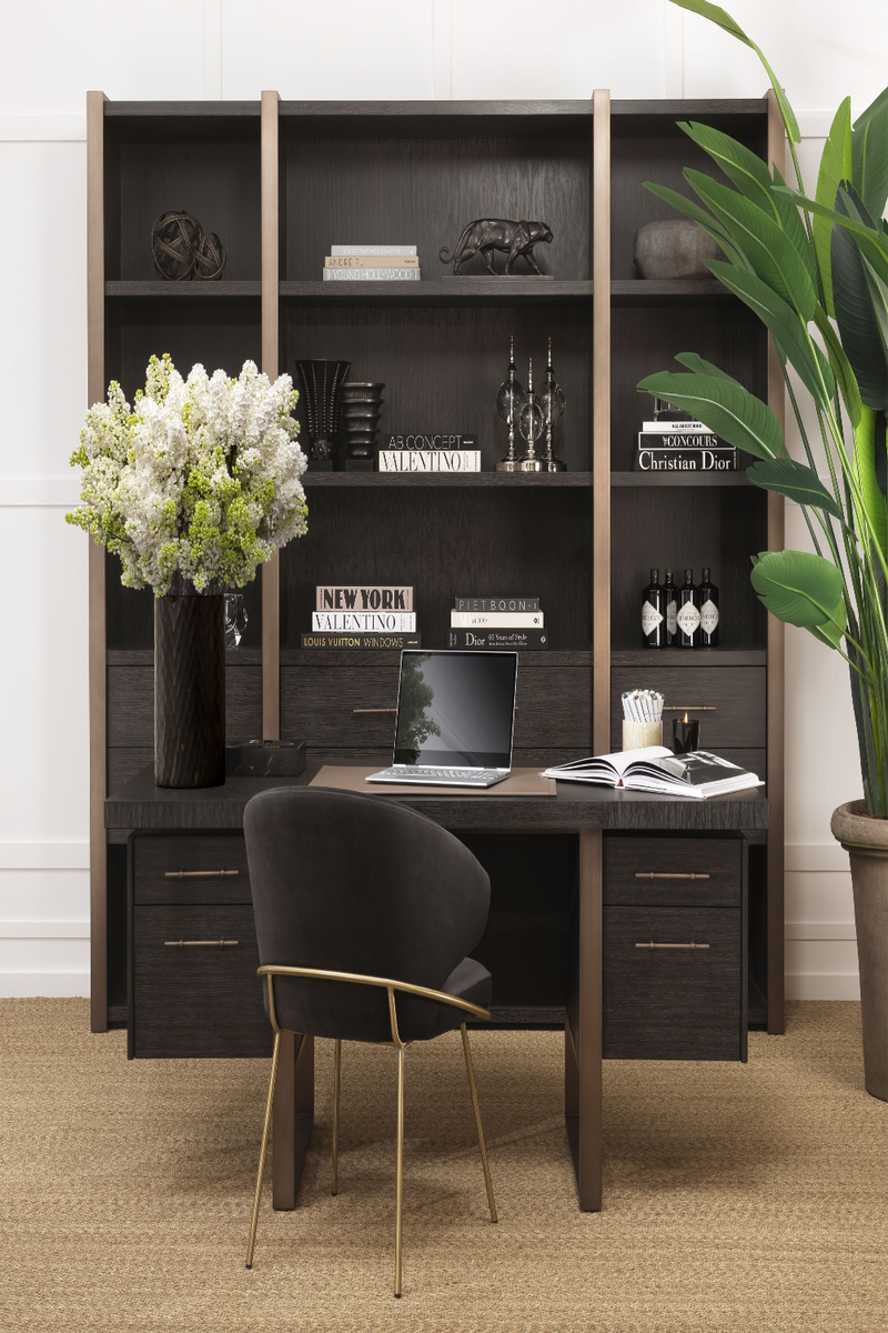 Bureau gris en chêne et en bronze | Eichholtz Canova | Meubleluxe.fr