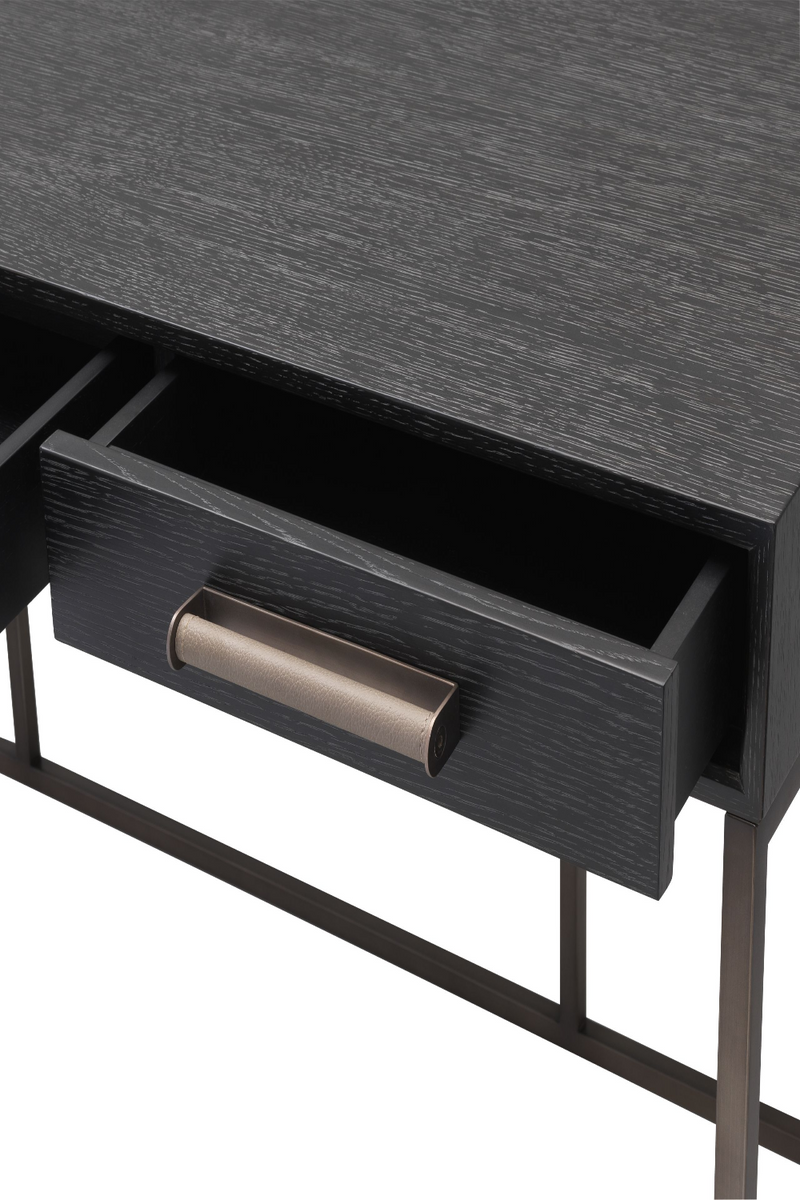 Bureau minimaliste gris en bois | Eichholtz Larsen | Meubleluxe.fr