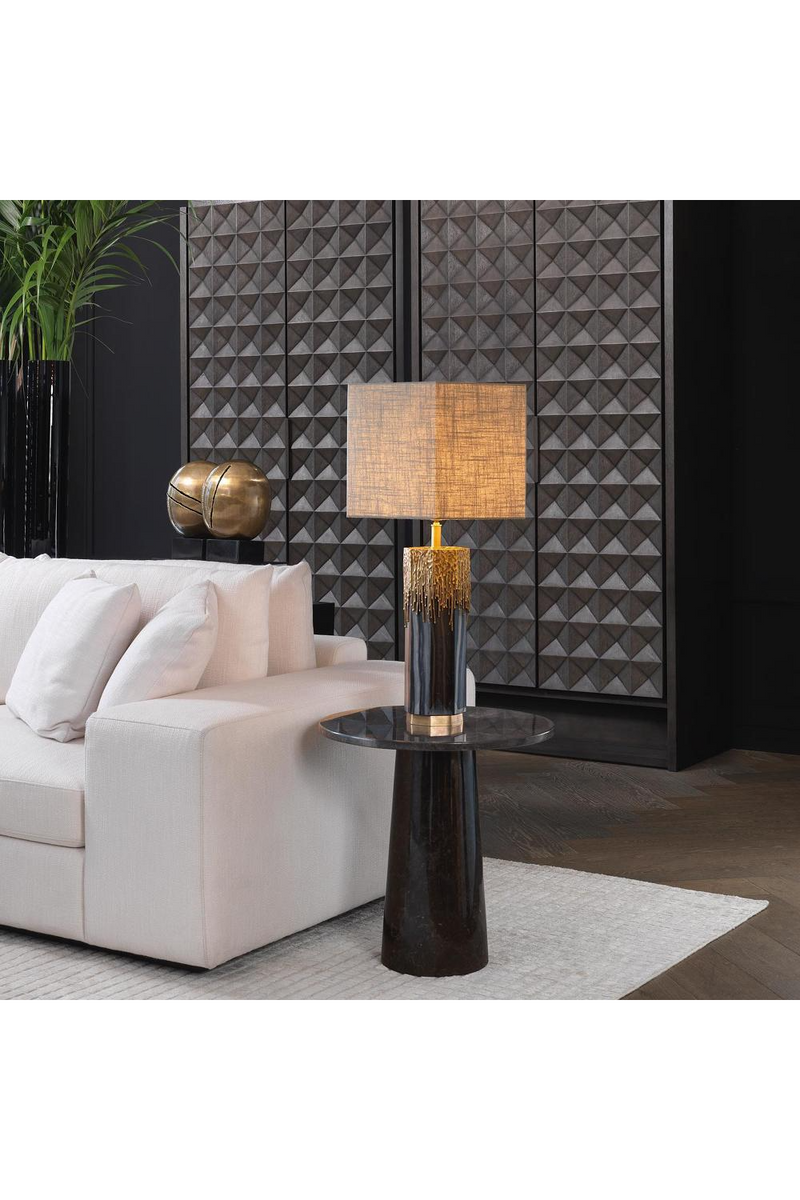 Table d'appoint en marbre gris | Eichholtz Terry | Meubleluxe.fr