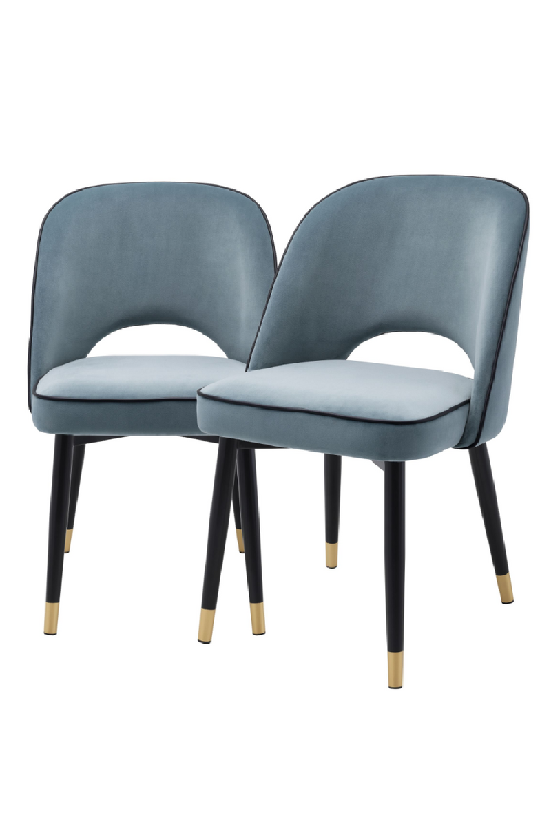 Chaises en velours bleu (lot de 2) | Eichholtz Cliff | Meubleluxe.fr