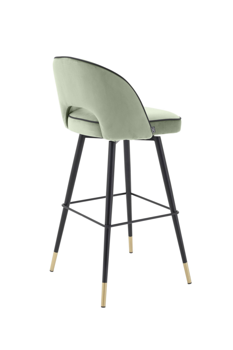 Chaise de bar en velours vert L (lot de 2) | Eichholtz Cliff | Meubleluxe.fr