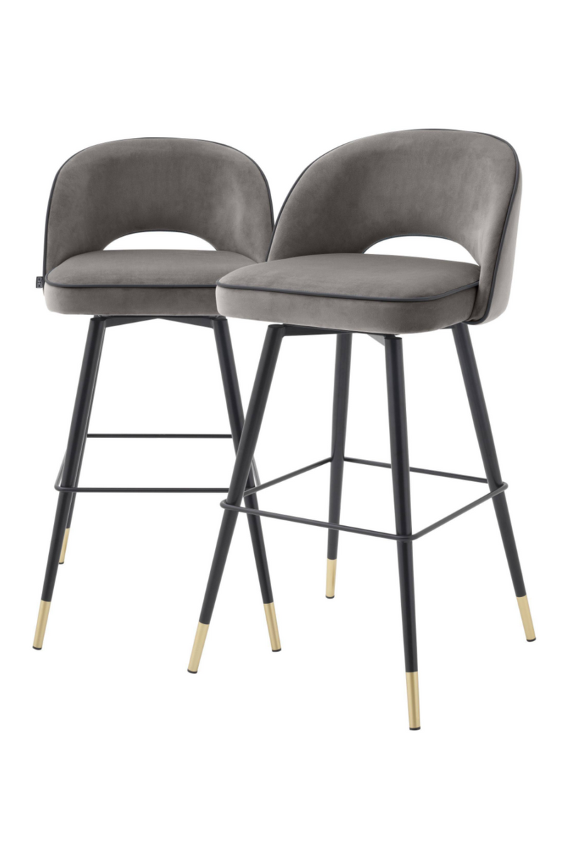 Chaise de bar grise L (lot de 2) | Eichholtz Cliff | Meubleluxe.fr