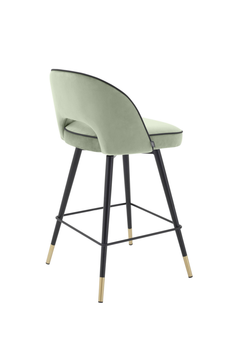 Chaise de bar en velours vert S (lot de 2) | Eichholtz Cliff | Meubleluxe.fr