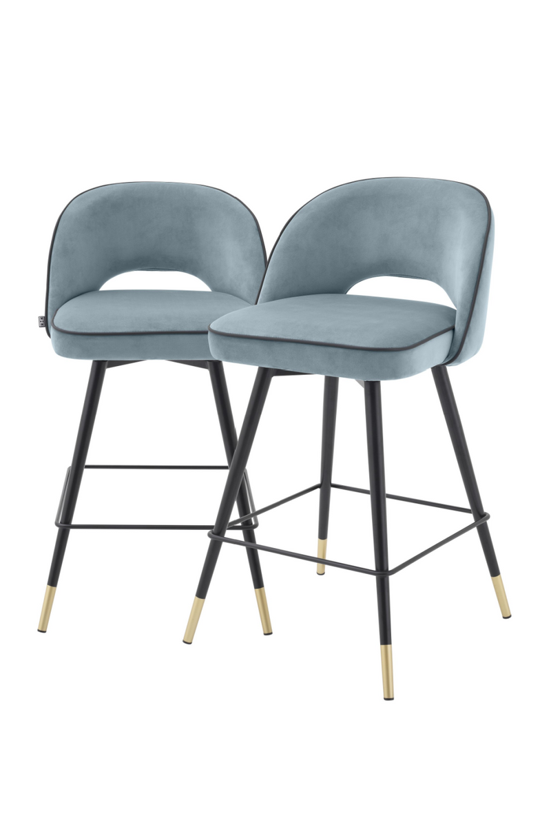 Chaise de bar bleu S (lot de 2) | Eichholtz Cliff | Meubleluxe.fr