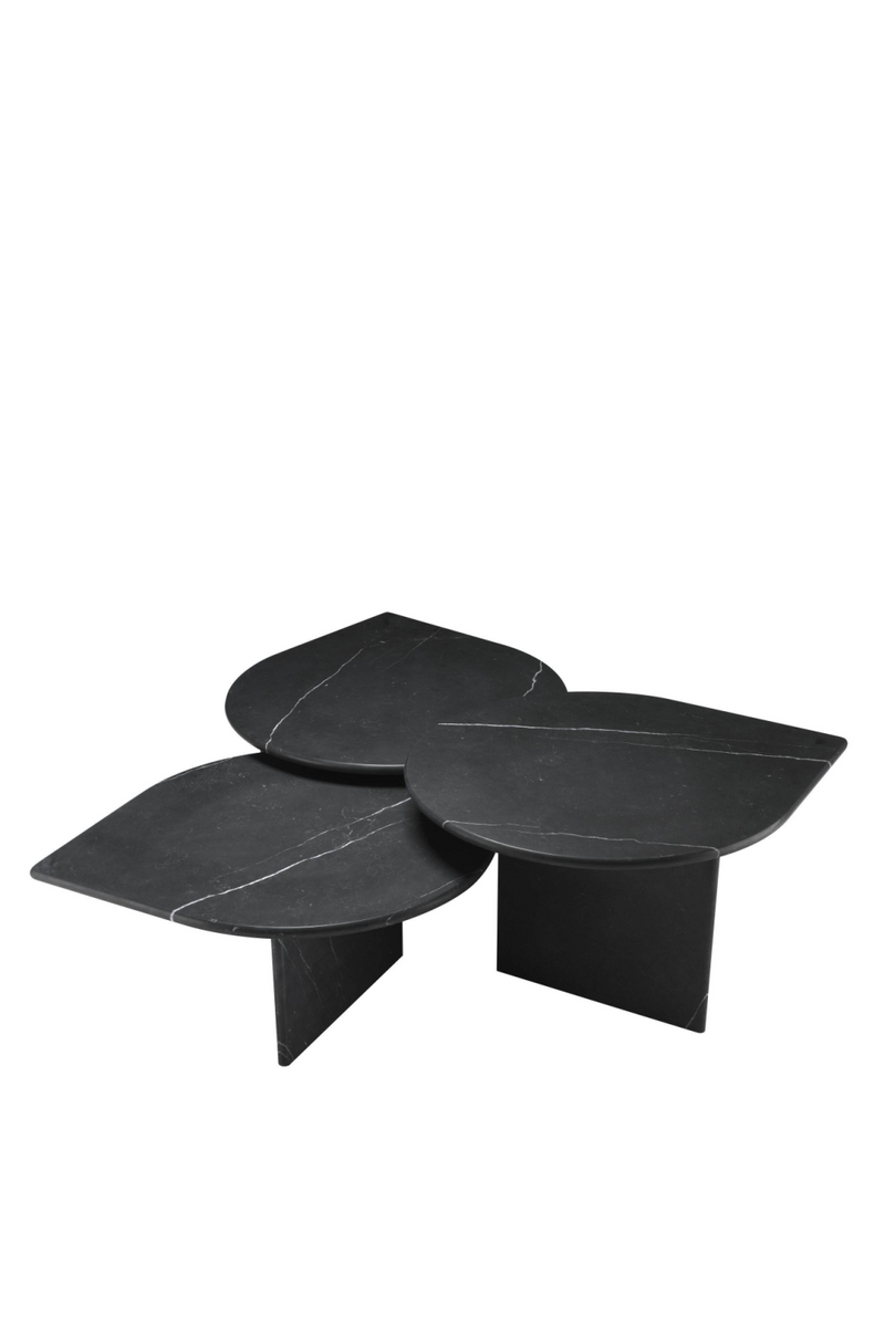 Table basse en marbre noir (lot de 3) | Eichholtz Naples | Meubleluxe.fr