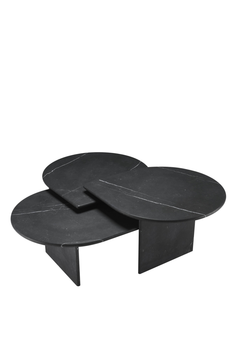 Table basse en marbre noir (lot de 3) | Eichholtz Naples | Meubleluxe.fr