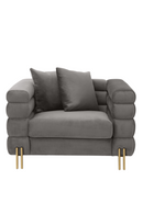 Fauteuil velours gris Art Déco | Eichholtz York | Meubleluxe.fr