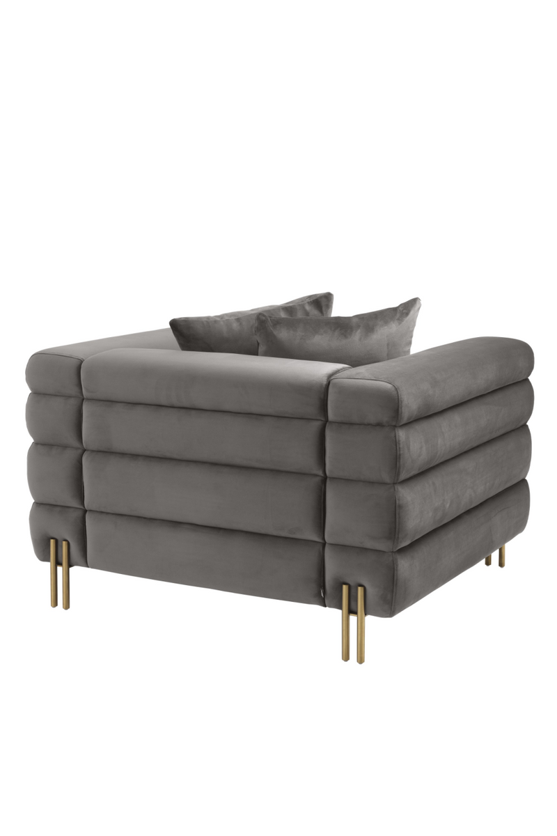 Fauteuil velours gris Art Déco | Eichholtz York | Meubleluxe.fr