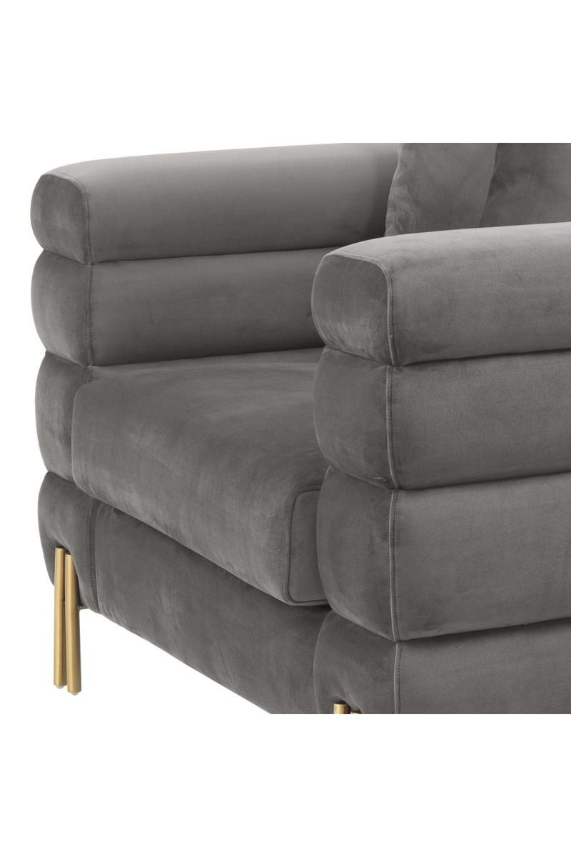 Fauteuil velours gris Art Déco | Eichholtz York | Meubleluxe.fr