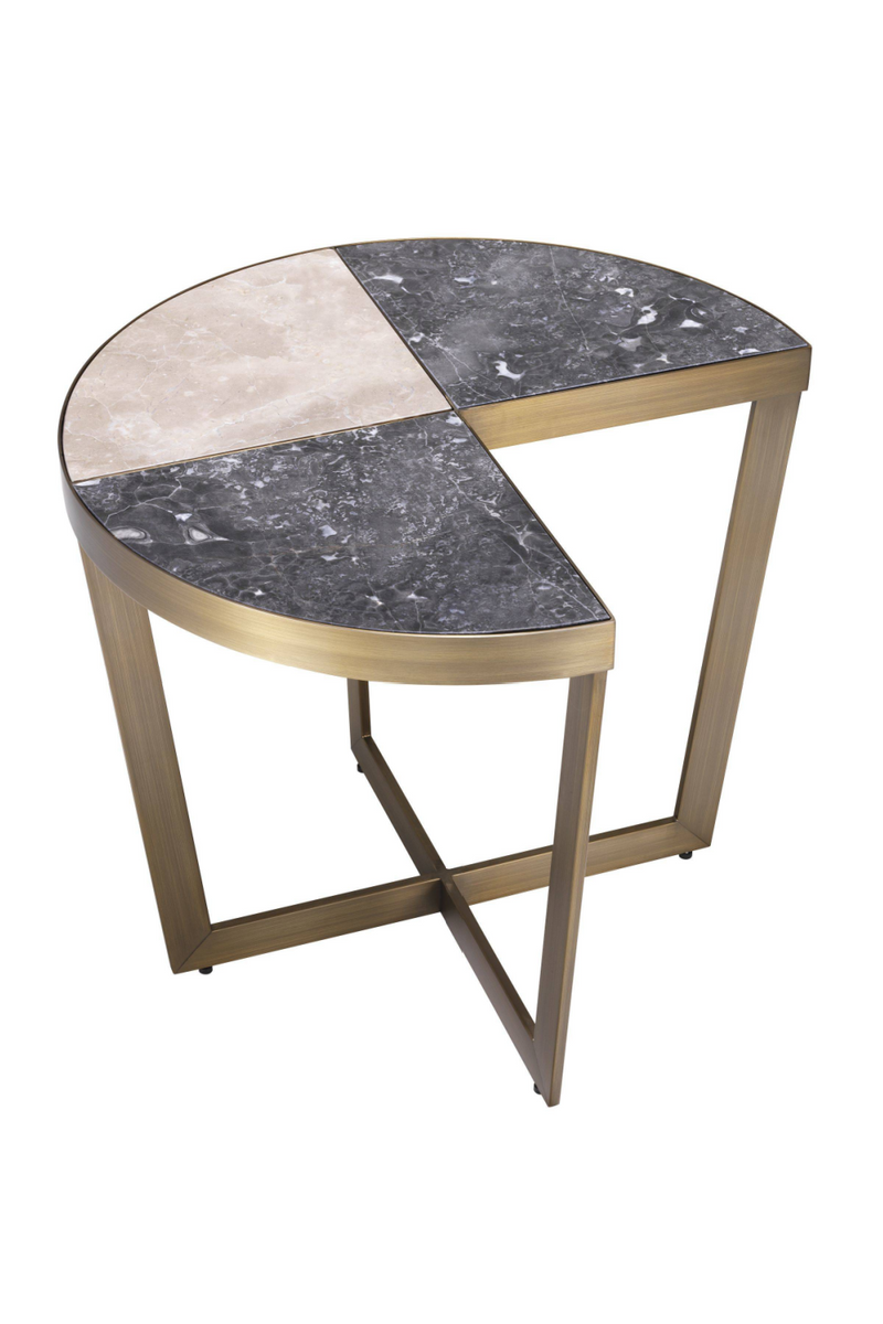 Table d'appoint dorée en marbre | Eichholtz Turino | Meubleluxe.fr