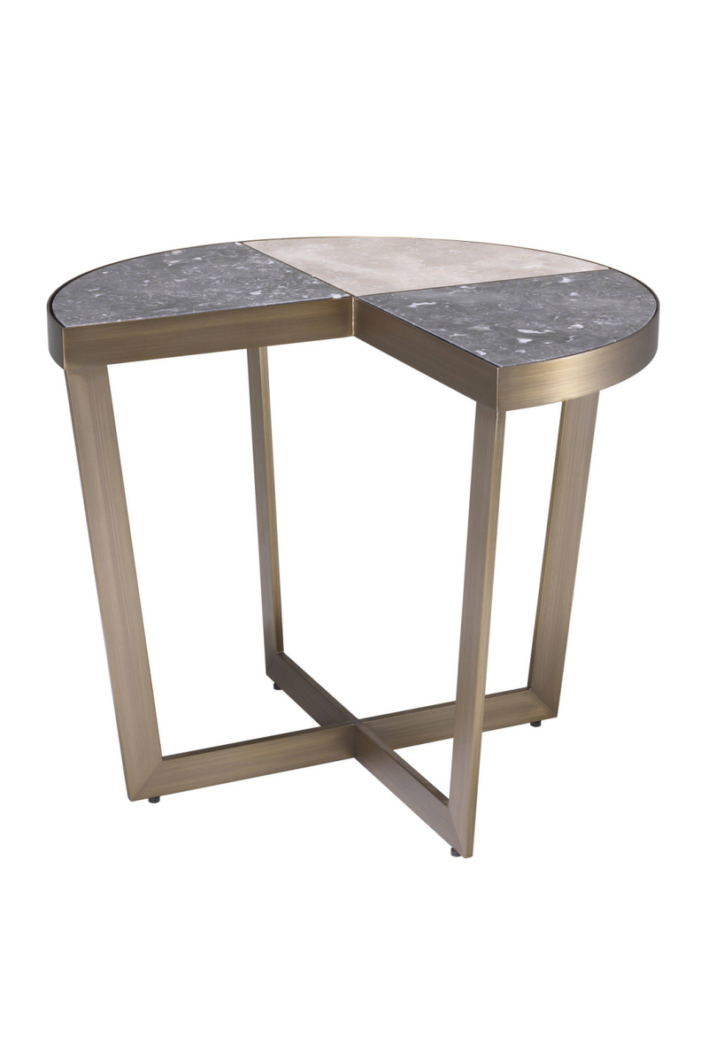 Table d'appoint dorée en marbre | Eichholtz Turino | Meubleluxe.fr