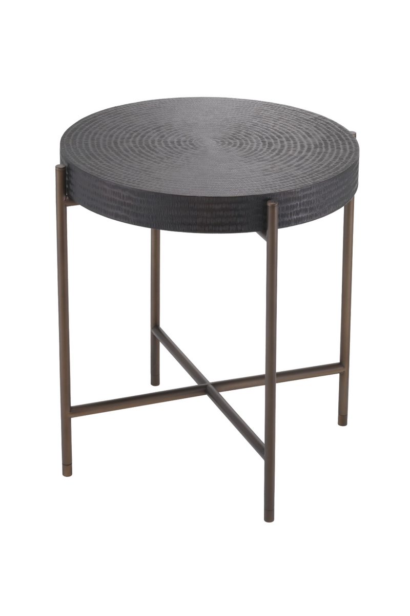 Table d'appoint ronde noire | Eichholtz Nikos | Meubleluxe.fr