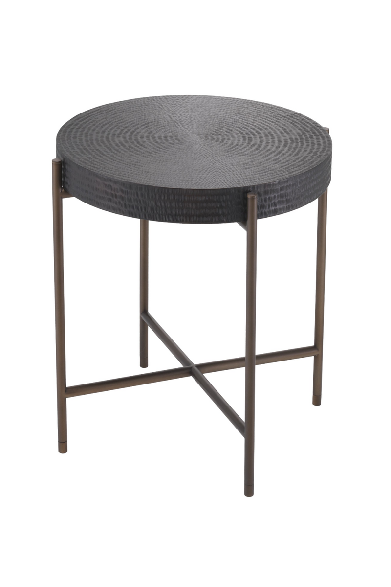 Table d'appoint ronde noire | Eichholtz Nikos | Meubleluxe.fr