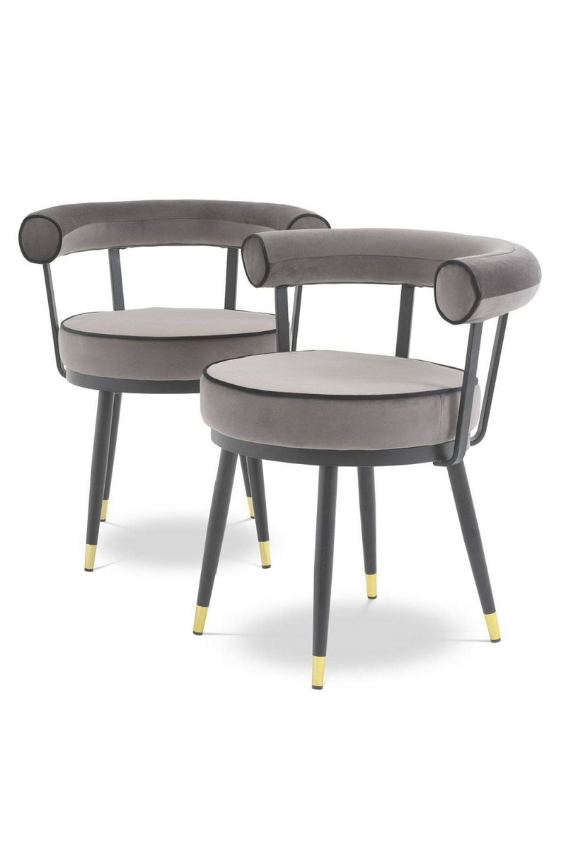 Chaises en velours gris (lot de 2) | Eichholtz Vico | Meubleluxe.fr