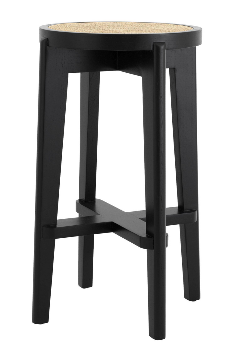 Tabouret de bar noir en rotin -L- | Eichholtz Dareau | Meubleluxe.fr