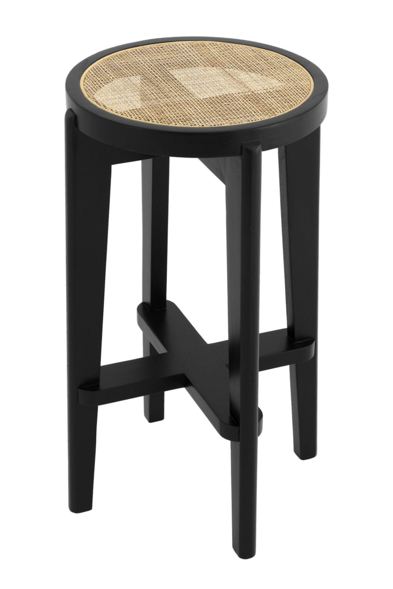 Tabouret de bar noir en rotin -L- | Eichholtz Dareau | Meubleluxe.fr