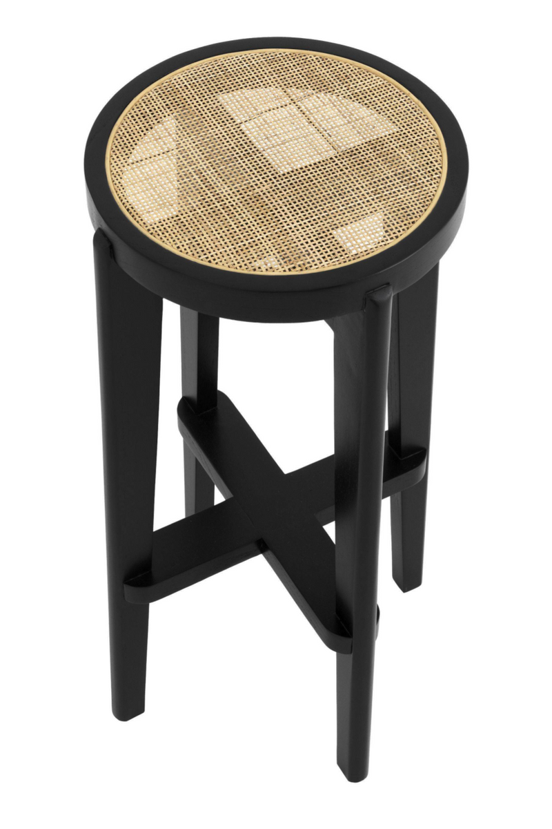 Tabouret de bar noir en rotin -L- | Eichholtz Dareau | Meubleluxe.fr