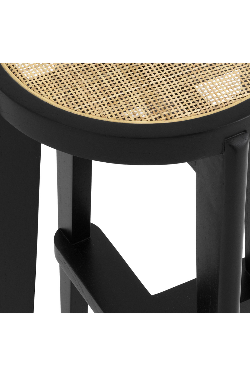 Tabouret de bar noir en rotin -L- | Eichholtz Dareau | Meubleluxe.fr