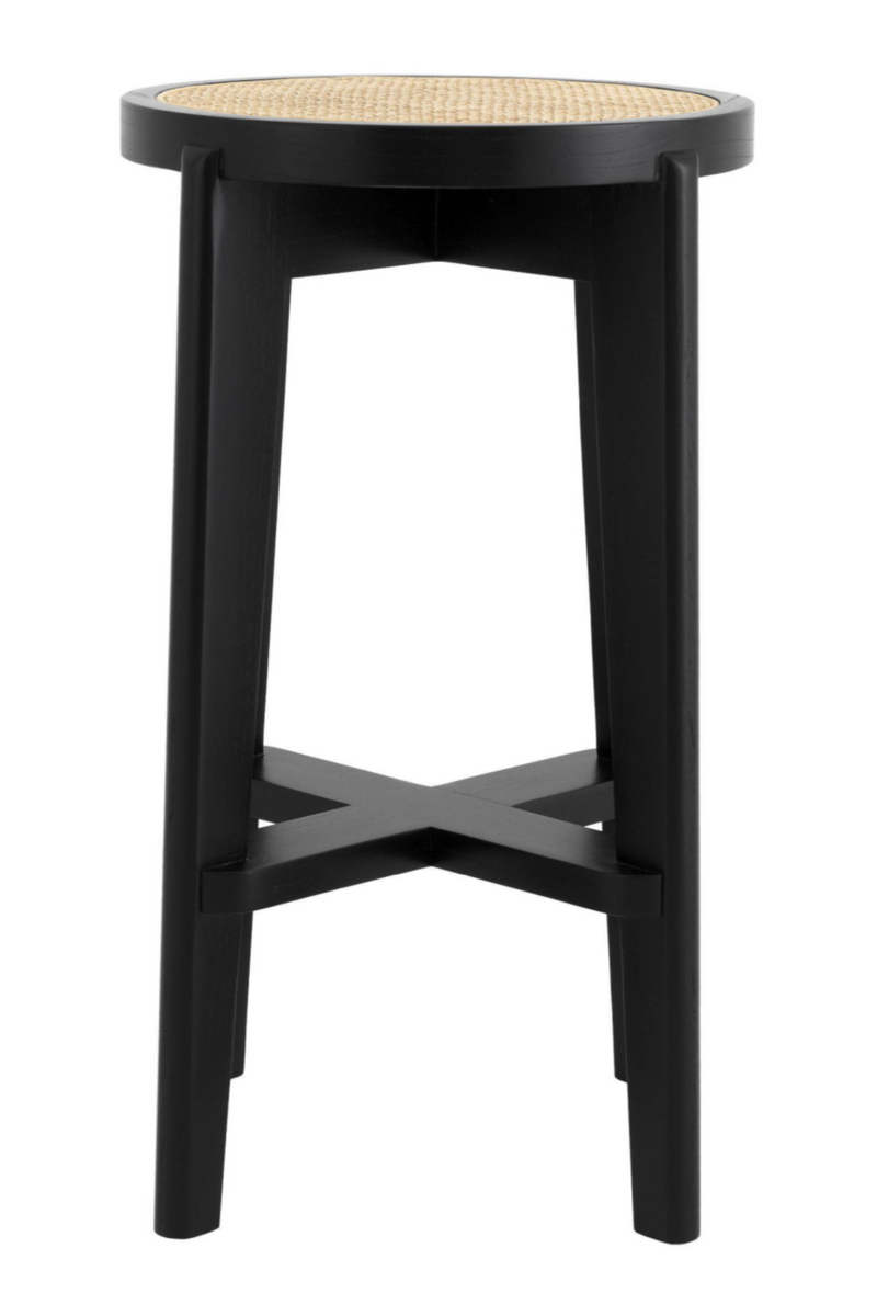 Tabouret de bar noir en rotin -L- | Eichholtz Dareau | Meubleluxe.fr