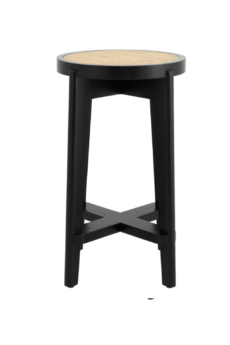 Tabouret de bar noir en rotin -S- | Eichholtz Dareau | Meubleluxe.fr