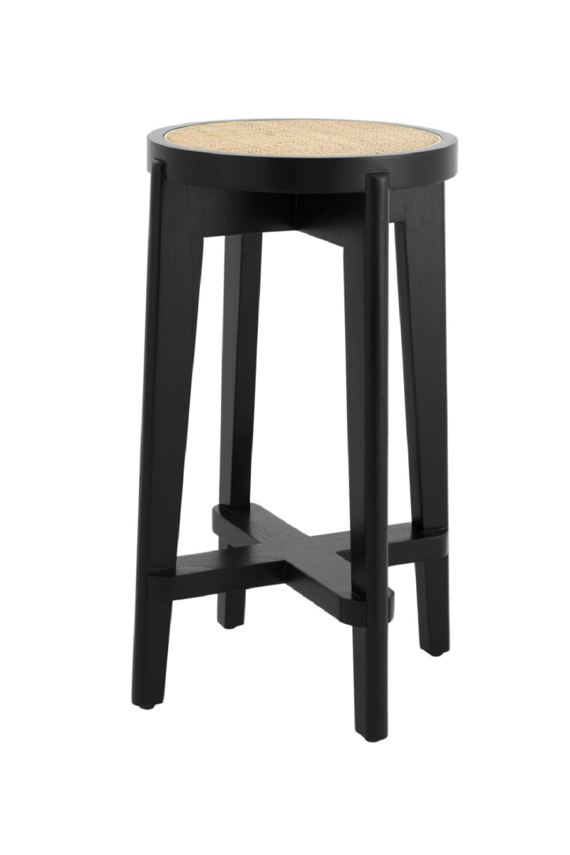 Tabouret de bar noir en rotin -S- | Eichholtz Dareau | Meubleluxe.fr