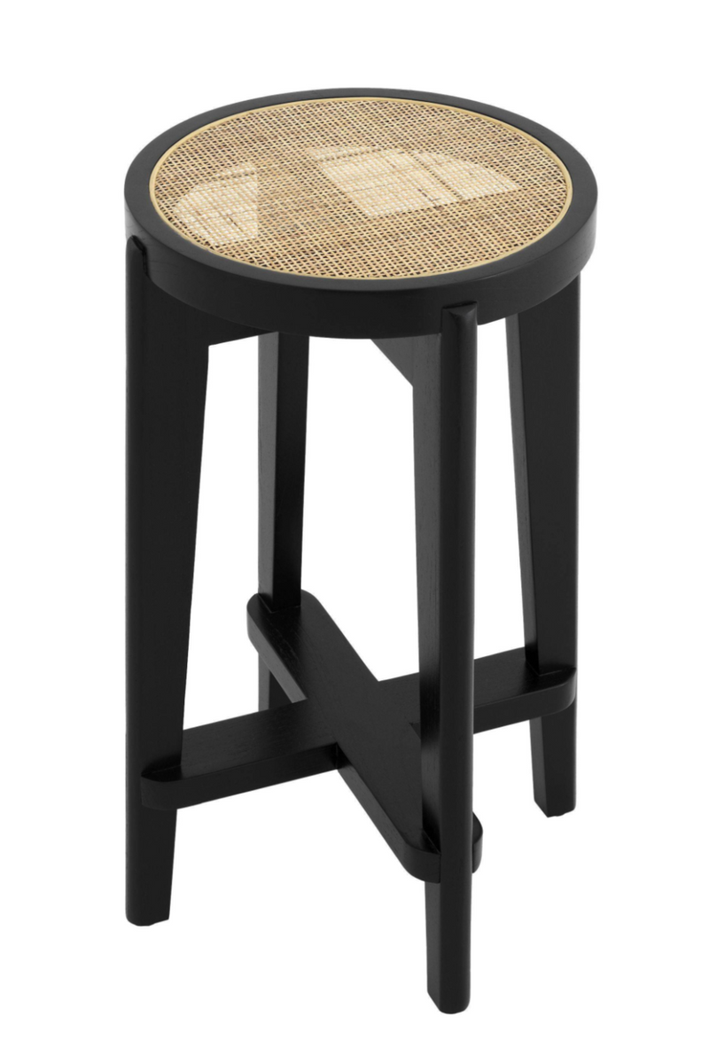 Tabouret de bar noir en rotin -S- | Eichholtz Dareau | Meubleluxe.fr