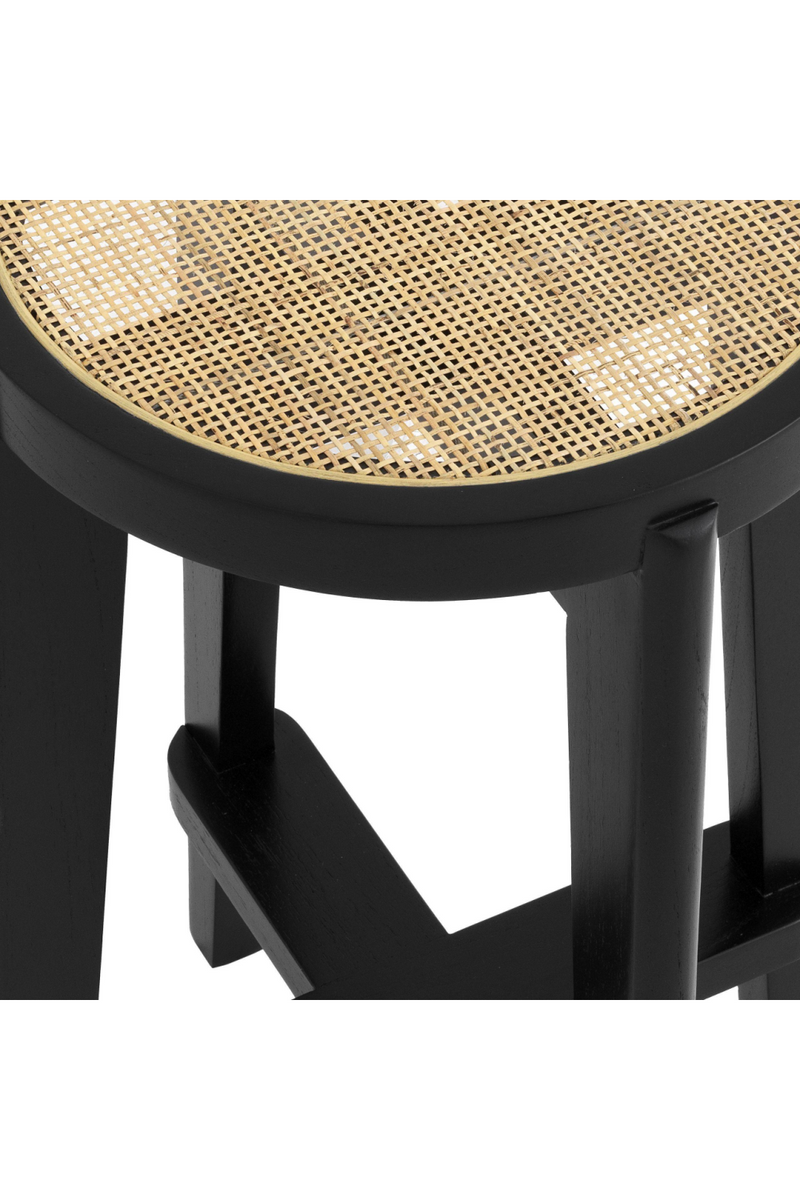 Tabouret de bar noir en rotin -S- | Eichholtz Dareau | Meubleluxe.fr