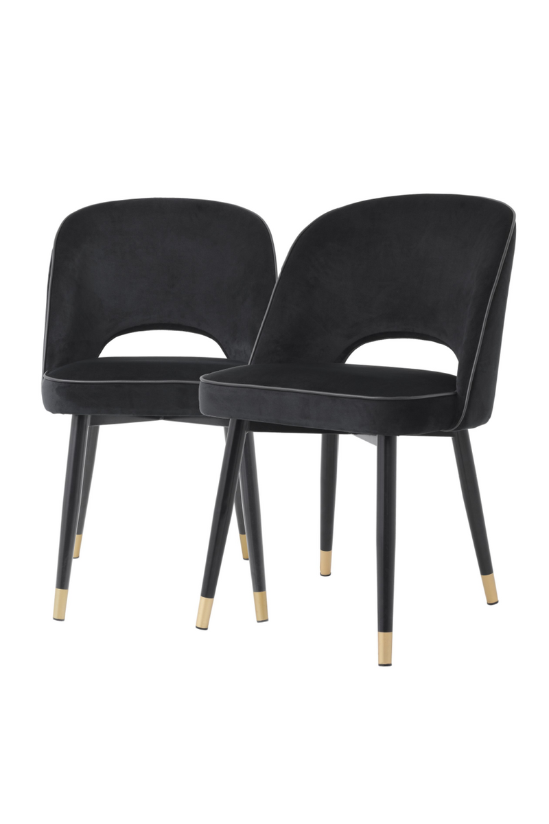 Chaises en velours noir (lot de 2) | Eichholtz Cliff | Meubleluxe.fr