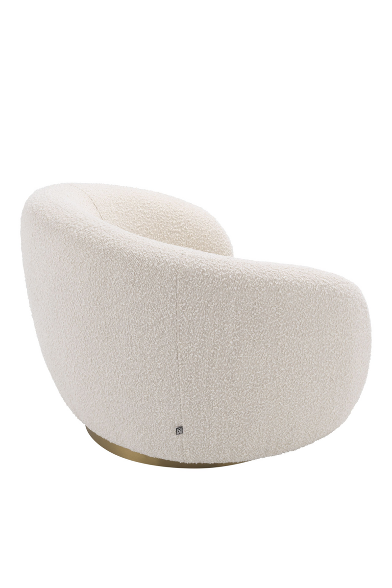 Fauteuil pivotant blanc bouclé crème | Eichholtz Brice | Meubleluxe.fr