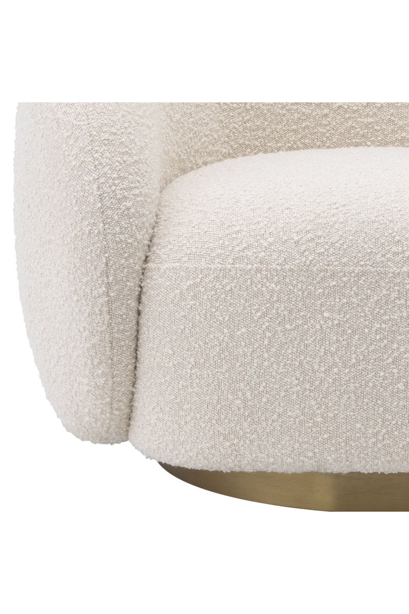 Fauteuil pivotant blanc bouclé crème | Eichholtz Brice | Meubleluxe.fr