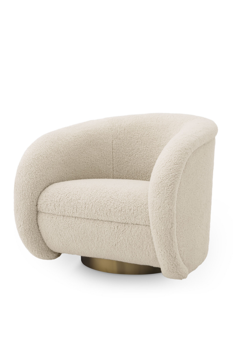 Fauteuil pivotant blanc crème | Eichholtz Cristo | Meubleluxe.fr