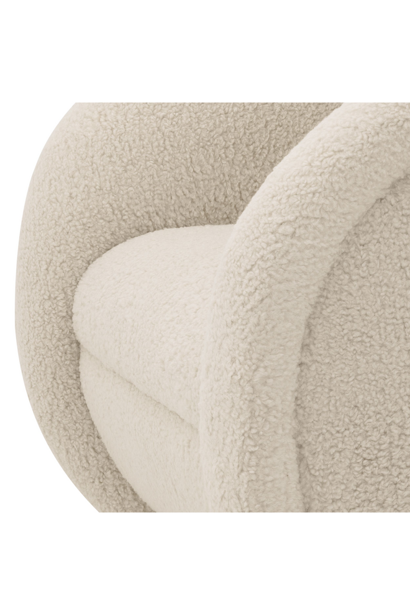 Fauteuil pivotant blanc crème | Eichholtz Cristo | Meubleluxe.fr