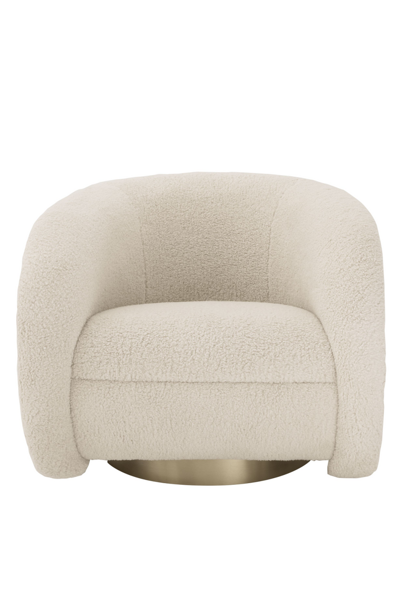 Fauteuil pivotant blanc crème | Eichholtz Cristo | Meubleluxe.fr