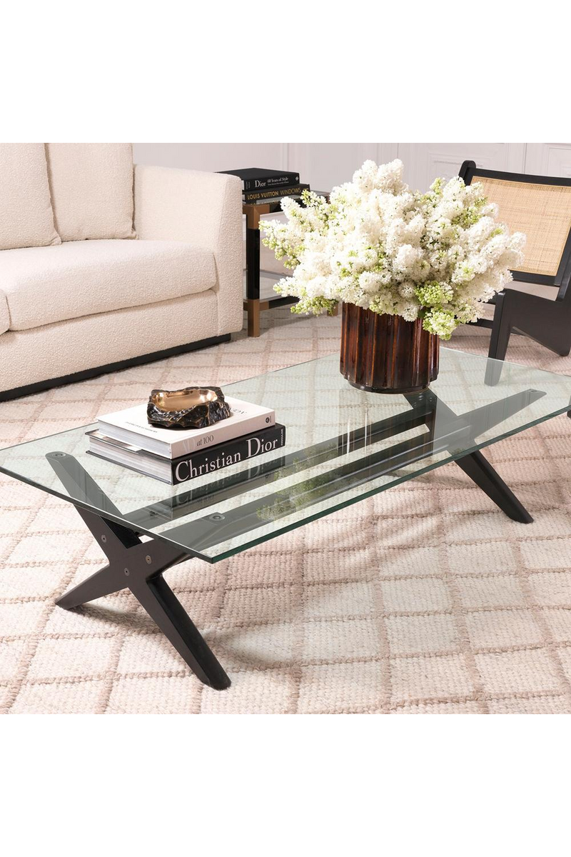 Table basse noire en verre | Eichholtz Maynor | Meubleluxe.fr