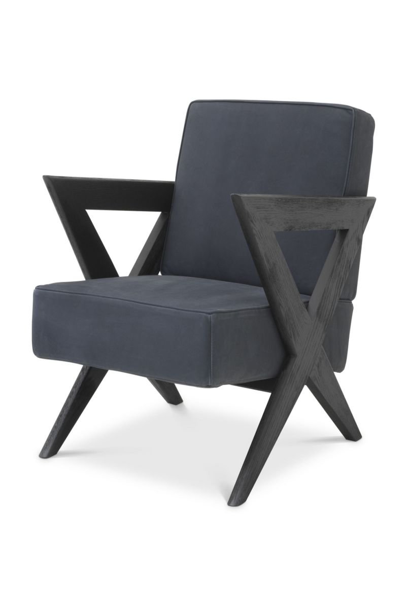 Fauteuil en chêne bleu et noir | Eichholtz Felippe | Meubleluxe.fr