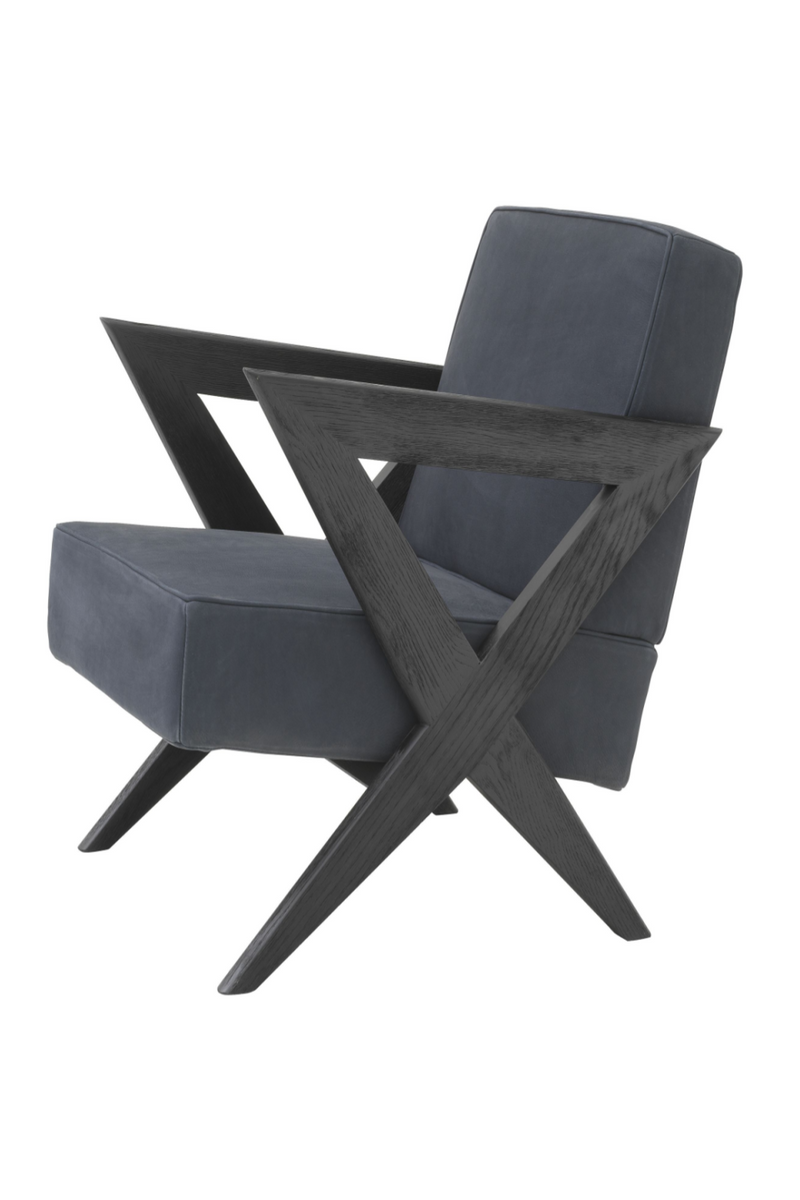 Fauteuil en chêne bleu et noir | Eichholtz Felippe | Meubleluxe.fr