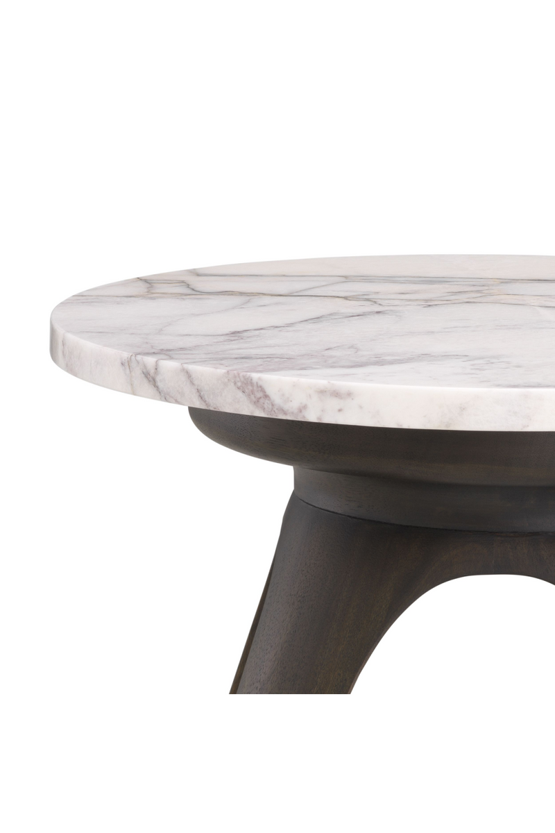 Table d'appoint ronde en marbre blanc | Eichholtz Borre | Meubleluxe.fr